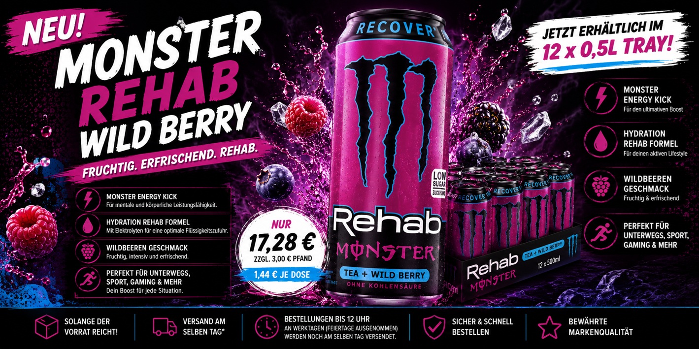 Das neue Monster Rehab Tea + Wild Berry